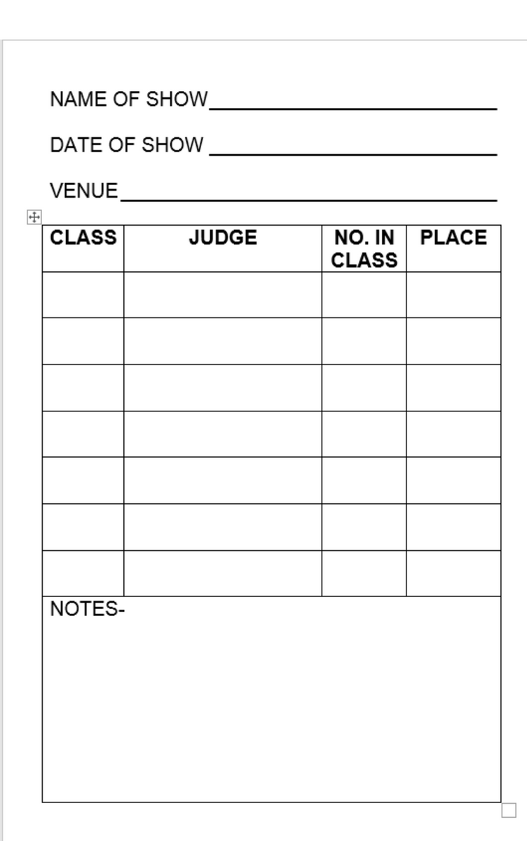 Dog Show Record Book – Panbride Pets